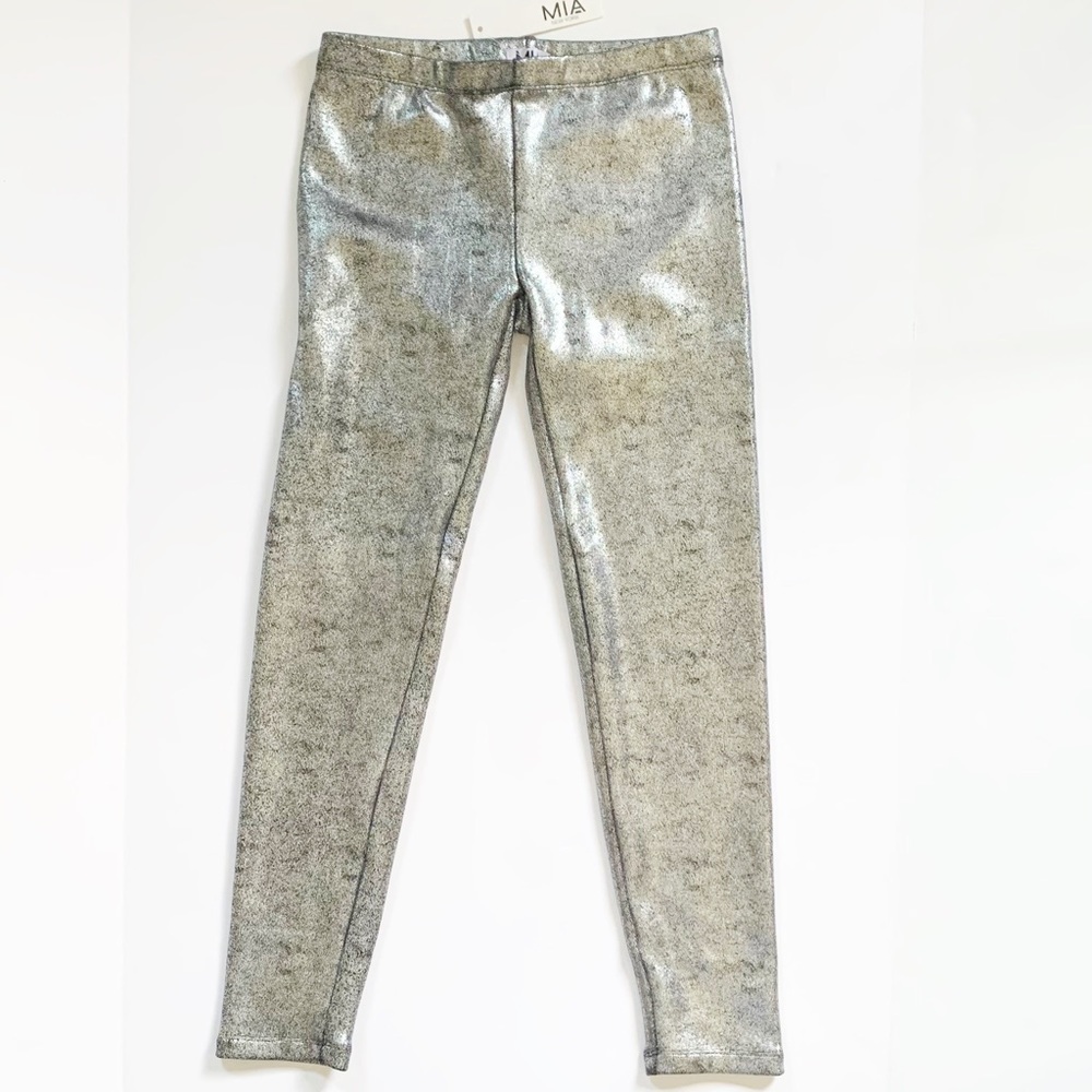 Mia New York Silver Metallic Heather Leggings